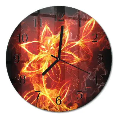 Klok glas met opdruk rond Vuurbloem