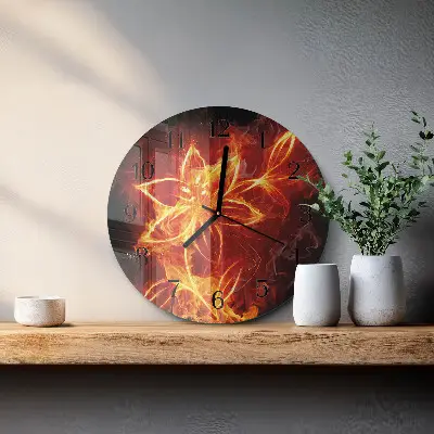 Klok glas met opdruk rond Vuurbloem