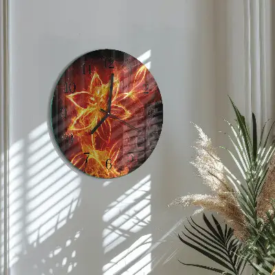Klok glas met opdruk rond Vuurbloem