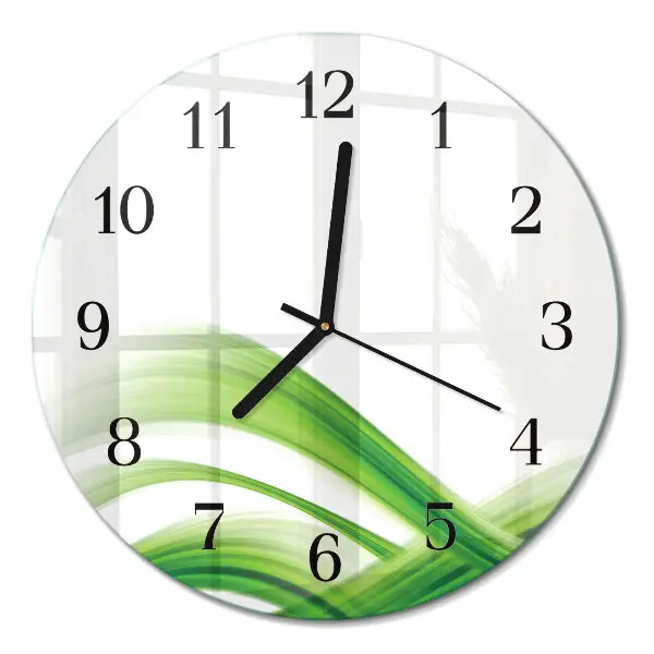 Ronde glas klok Abstracte golf