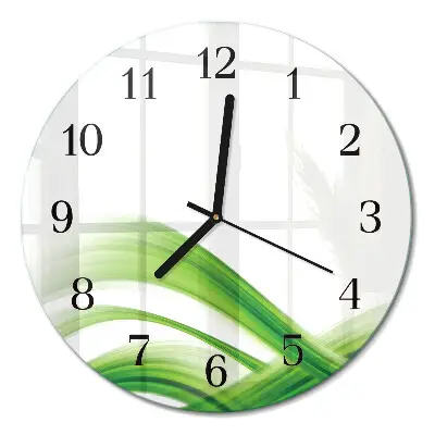 Ronde glas klok Abstracte golf