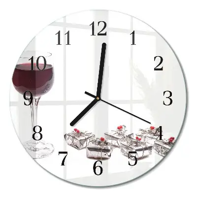 Klok glas met opdruk rond Een glas wijn
