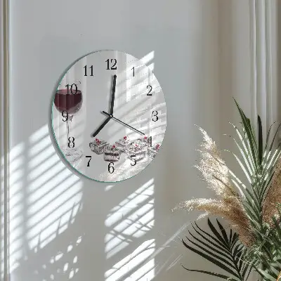 Klok glas met opdruk rond Een glas wijn