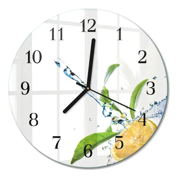 Ronde glazen wandklok Citrus