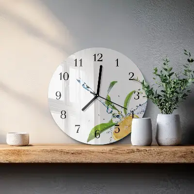 Ronde glazen wandklok Citrus