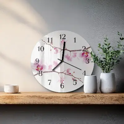 Ronde glazen klok Orchidee