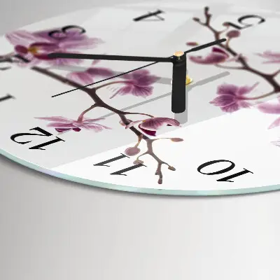 Ronde glazen klok Orchidee