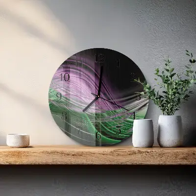 Ronde glas klok Abstracte kunst