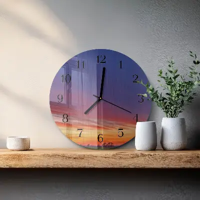 Klok glas met opdruk rond Veld