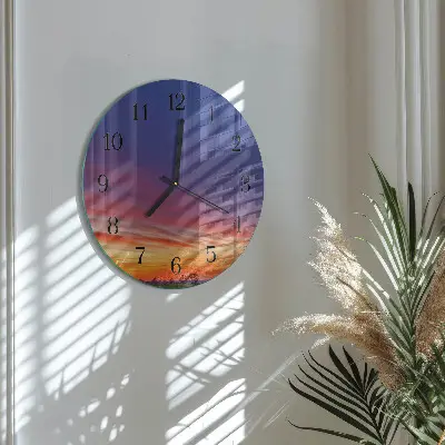 Klok glas met opdruk rond Veld