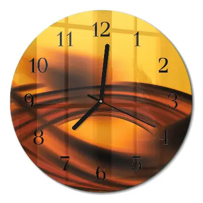 Ronde glazen wandklok Abstractie