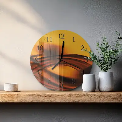 Ronde glazen wandklok Abstractie