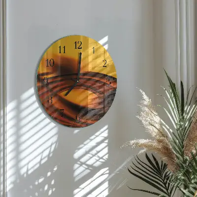 Ronde glazen wandklok Abstractie
