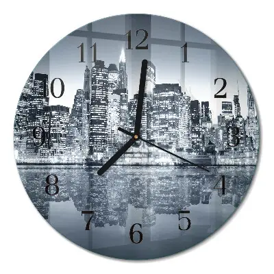 Wandklok glas decoratie rond Horizon