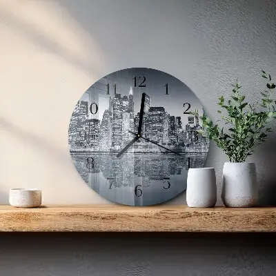 Wandklok glas decoratie rond Horizon