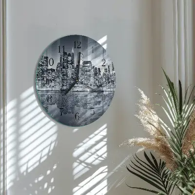 Wandklok glas decoratie rond Horizon