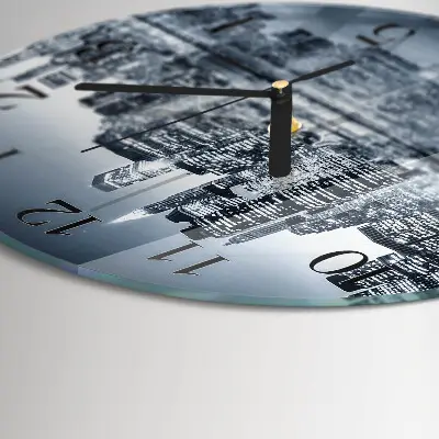 Wandklok glas decoratie rond Horizon