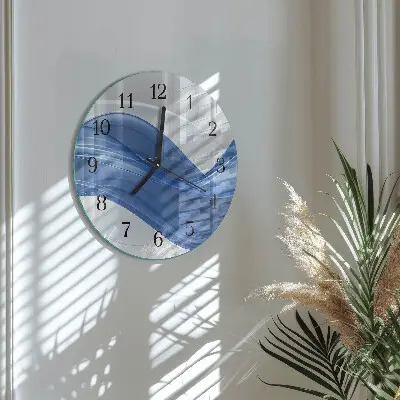 Ronde glas klok Abstracte lijnen