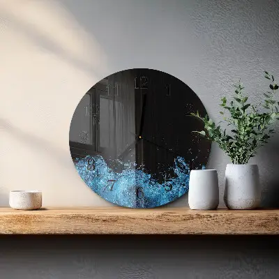 Klok glas met opdruk rond Water