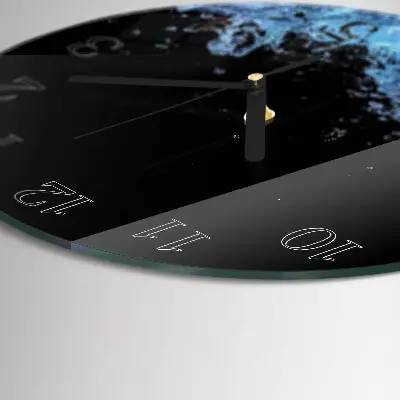 Klok glas met opdruk rond Water