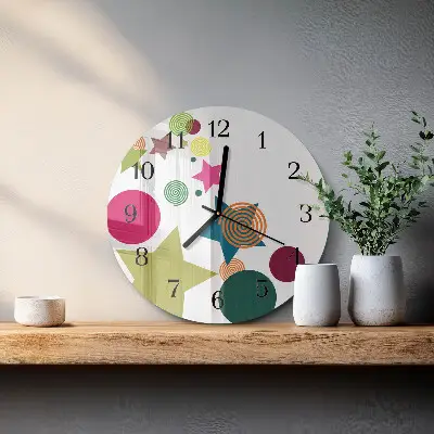 Ronde glas klok Sterren