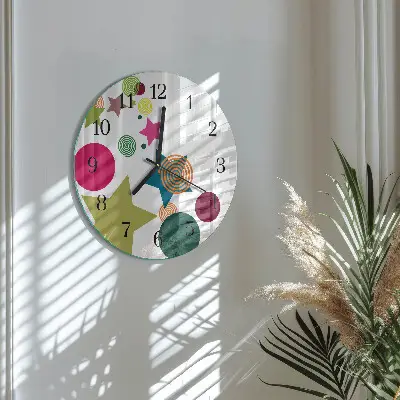 Ronde glas klok Sterren