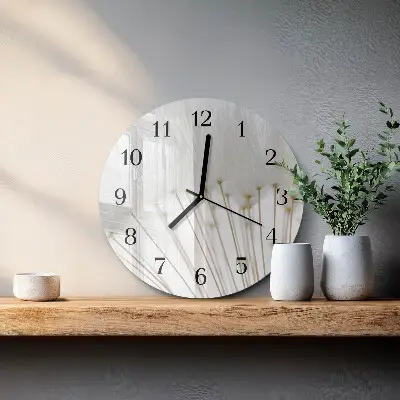 Klok glas met opdruk rond Paardebloem