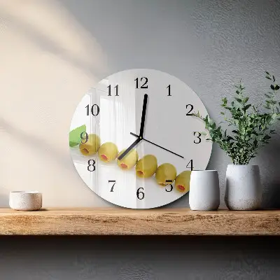 Wandklok glas decoratie rond Olijven