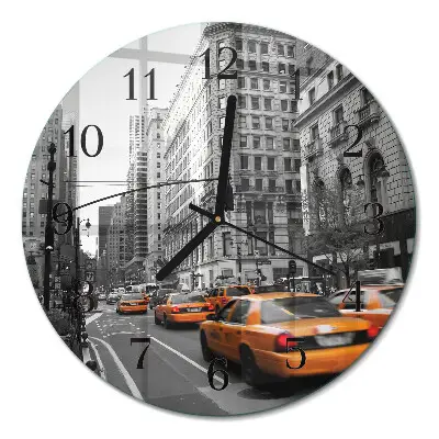 Ronde glazen klok New yorkse taxi