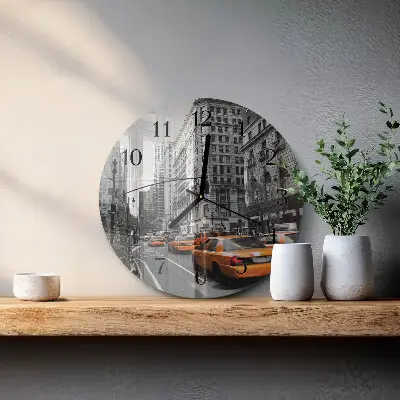 Ronde glazen klok New yorkse taxi