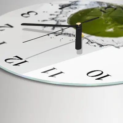 Wandklok glas decoratie rond Water met kalk