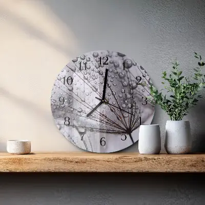 Ronde glazen klok Paardebloem
