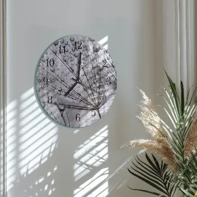 Ronde glazen klok Paardebloem