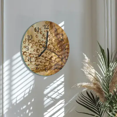 Ronde glas klok Paardebloem
