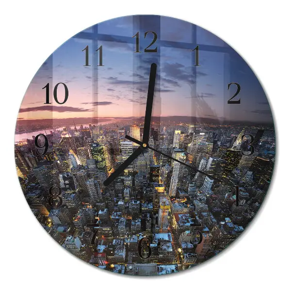 Ronde glazen wandklok Horizon