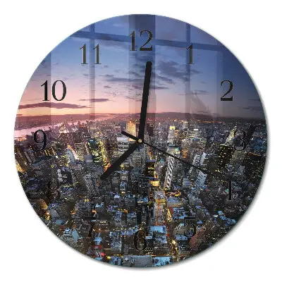 Ronde glazen wandklok Horizon