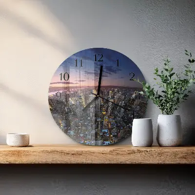 Ronde glazen wandklok Horizon