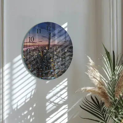 Ronde glazen wandklok Horizon