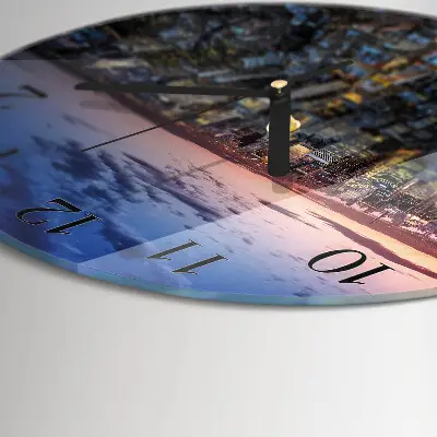 Ronde glazen wandklok Horizon