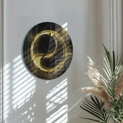 Wandklok glas decoratie rond Abstracte cirkel