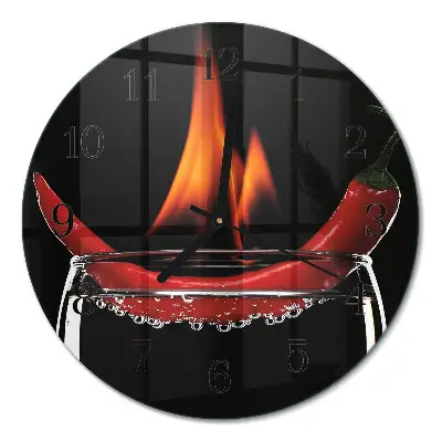 Ronde glazen klok Pittige chili