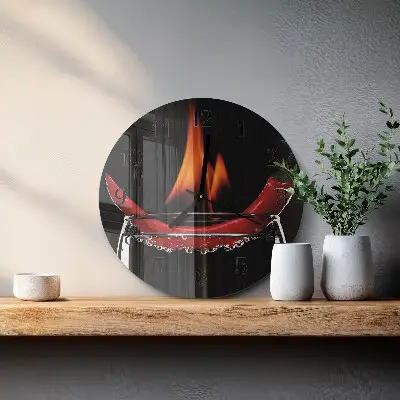 Ronde glazen klok Pittige chili