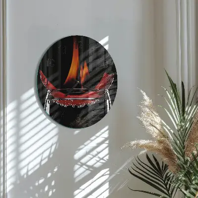 Ronde glazen klok Pittige chili