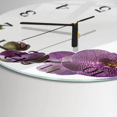 Ronde glazen klok Orchidee