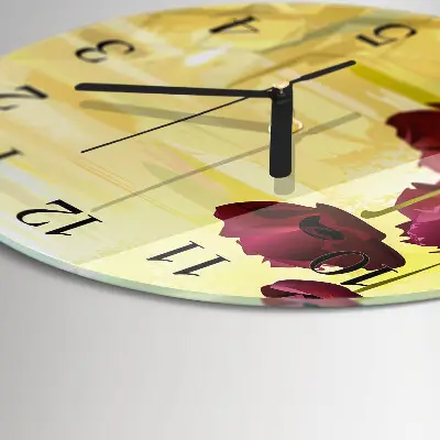 Klok glas met opdruk rond Klaprozen