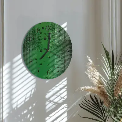 Wandklok glas decoratie rond Waterdruppels