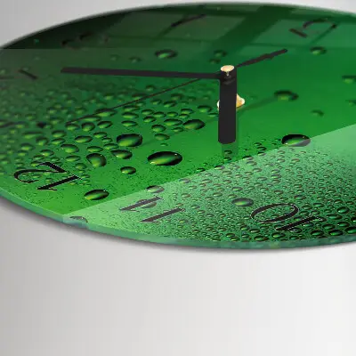 Wandklok glas decoratie rond Waterdruppels