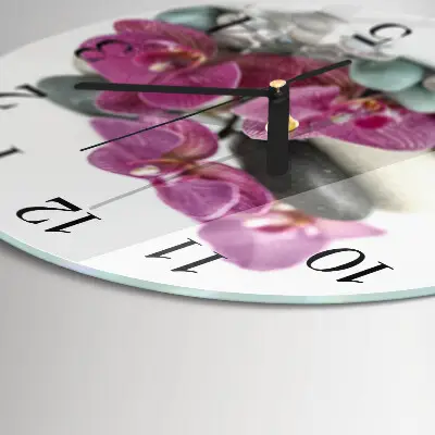 Ronde glazen klok Orchideeën