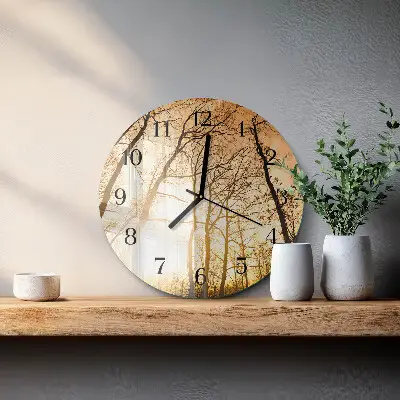 Ronde glas klok Bomen