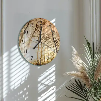 Ronde glas klok Bomen